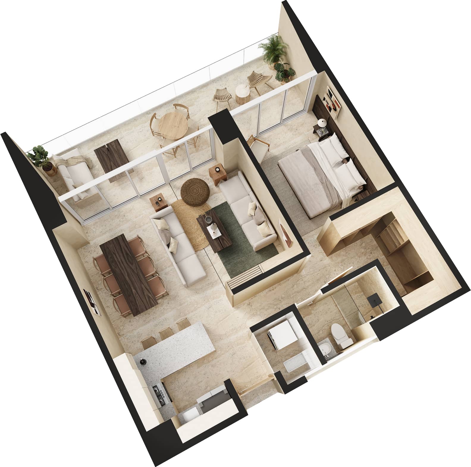 Departamento familiar <strong>con vista diagonal</strong>