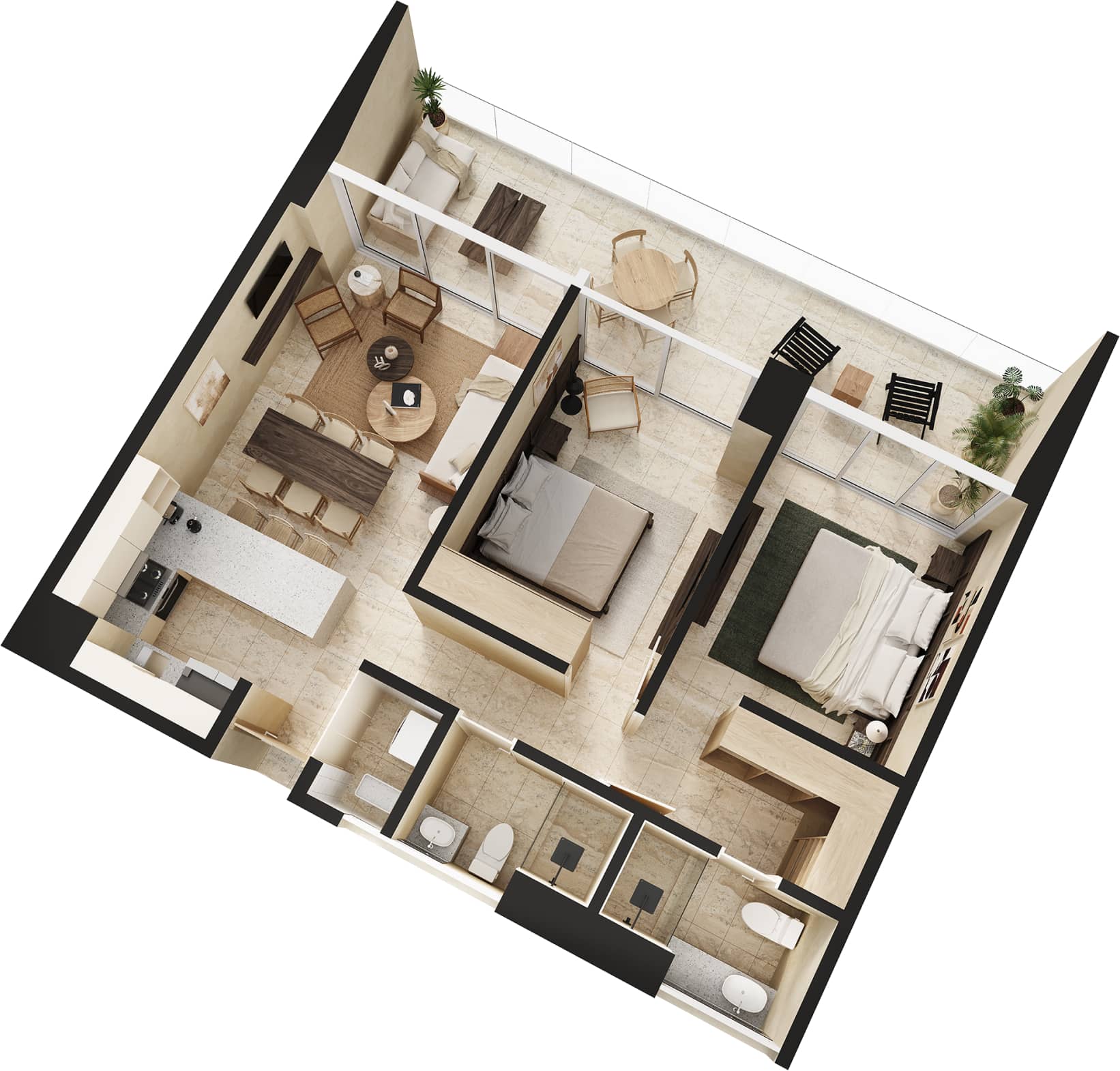 Departamento familiar <strong>con vista diagonal </strong>