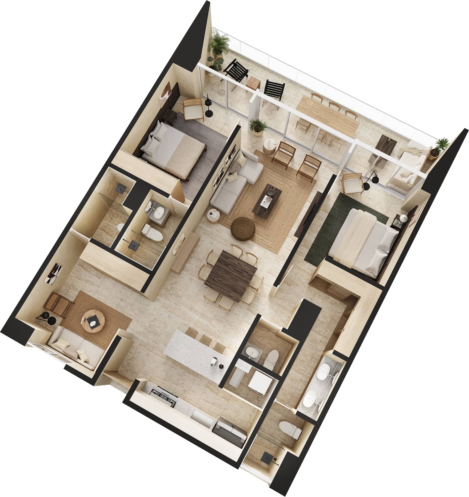 Departamento familiar <strong>con vista al mar </strong>